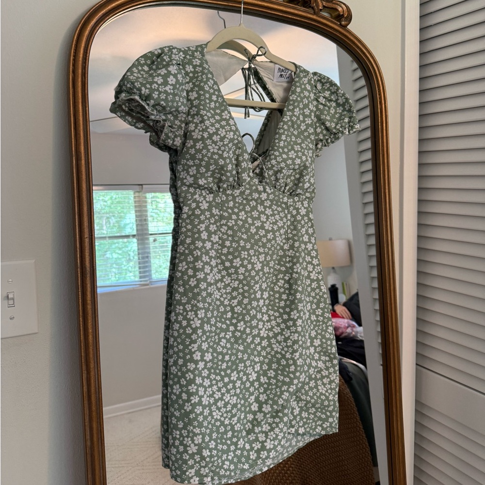 Princess Polly Sage Green Floral Mini Dress